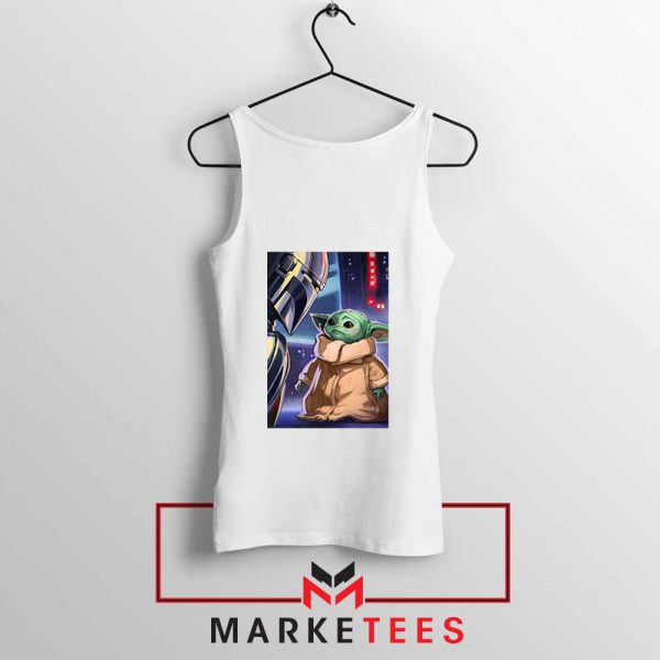 Baby Yoda The Mandalorian White Tank Top