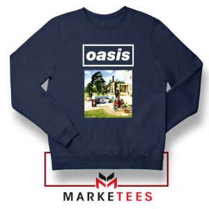 British Rock Band Oasis Navy Blue Sweatshirt