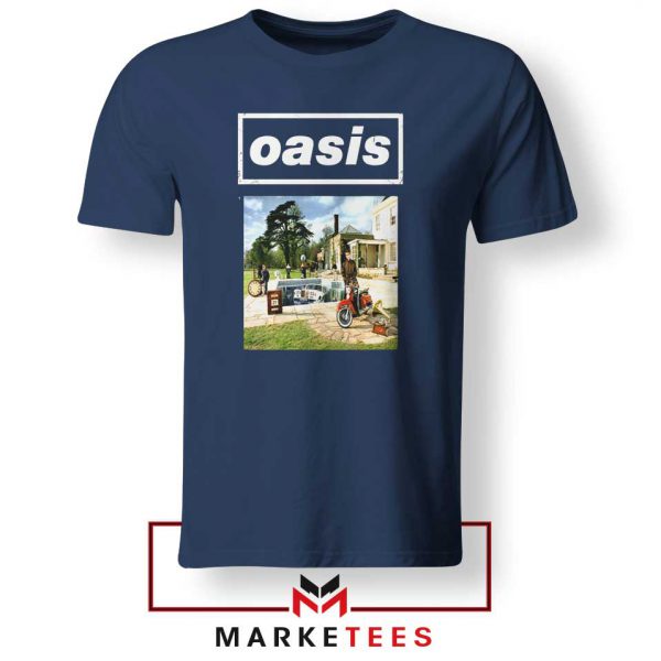 British Rock Band Oasis Navy Blue Tshirt