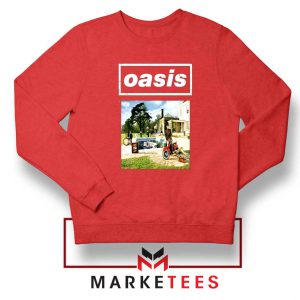 British Rock Band Oasis Red Sweatshirt