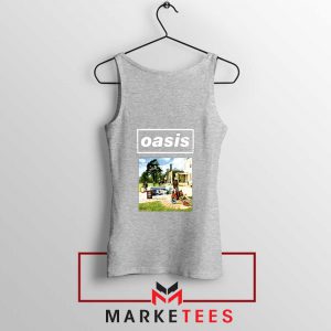 British Rock Band Oasis Sport Grey Tank Top