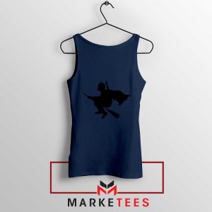 Darth Vader Riding Broomstick Navy Blue Tank Top