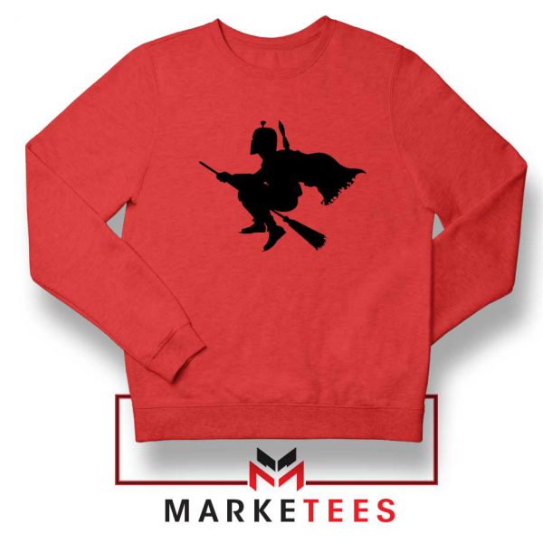 Darth Vader Riding Broomstick Red Sweatshirt