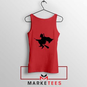 Darth Vader Riding Broomstick Red Tank Top