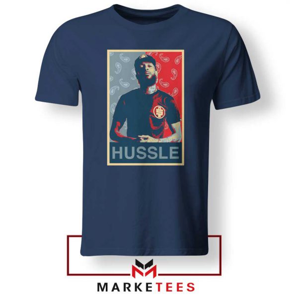 Hussle Rapper Navy Blue Tshirt