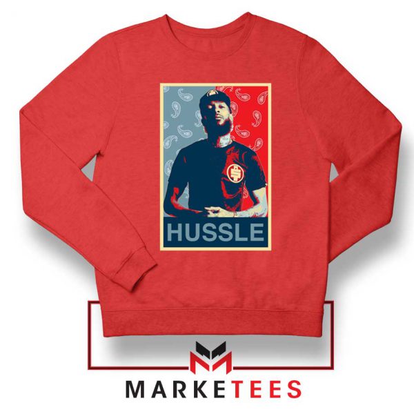 Hussle Rapper Red Sweatshirt