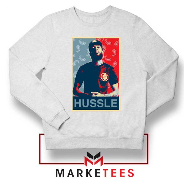 Hussle Rapper White Sweatshirt