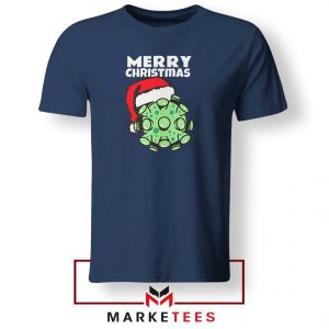 Merry Christmas Corona Navy Blue Tshirt