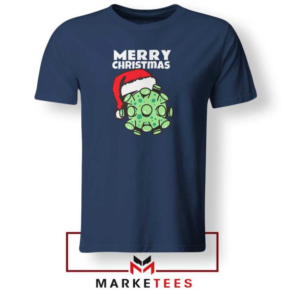 Merry Christmas Corona Navy Blue Tshirt