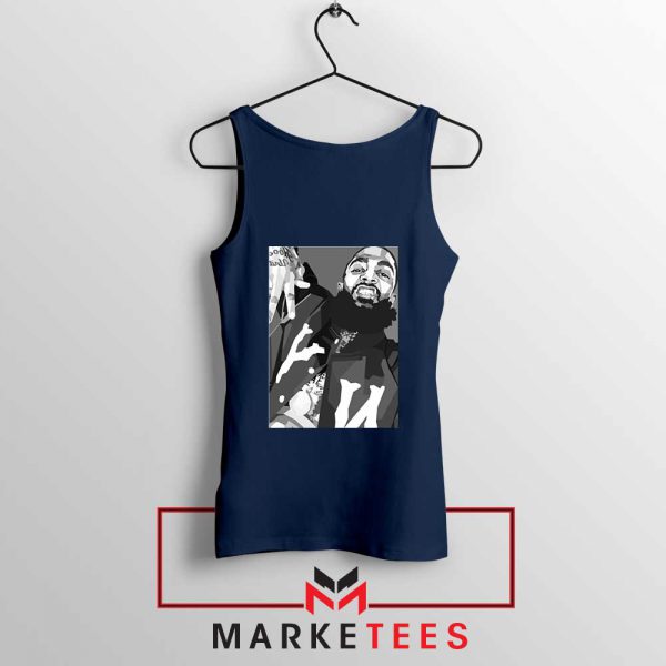 Nipsey Hussle Hip Hop NAvy Blue Tank Top