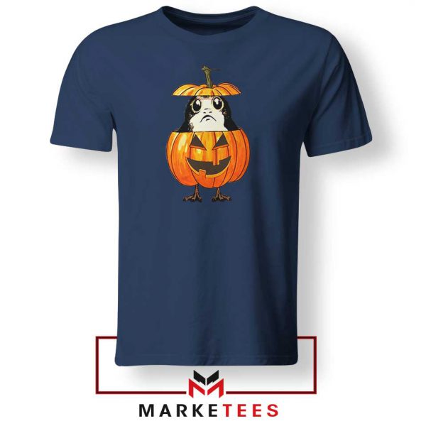 Porg Pumpkin Navy Blue Tshirt