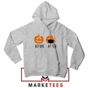 Pumpkin Before After sport grey Hoodie Halloween