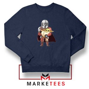 The Mandalorian Lovely Yoda Navy Blue Sweatshirt