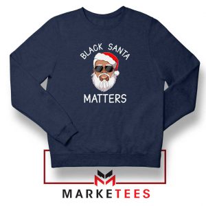 Afro Americans Santa Navy Blue Sweatshirt