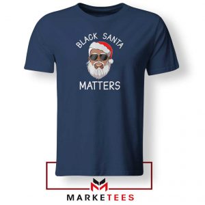 Afro Americans Santa Navy Blue Tshirt