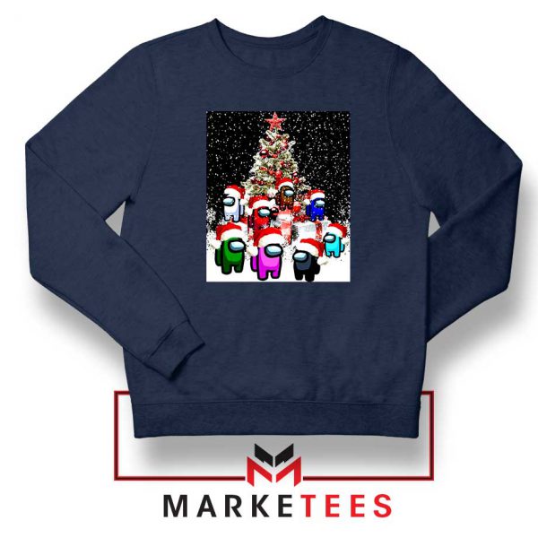 Among Us Christmas Navy Blue Sweatshirt