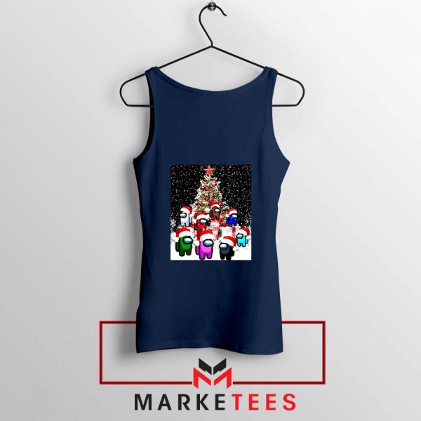 Among Us Christmas Navy Blue Tank Top