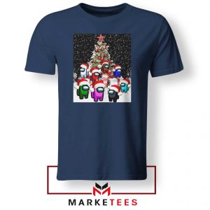 Among Us Christmas Navy Blue Tshirt