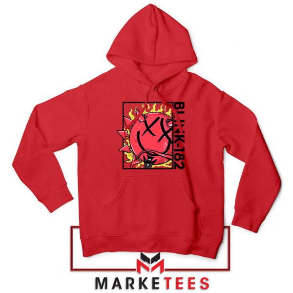 Blink 182 Rock Smile Red Hoodie