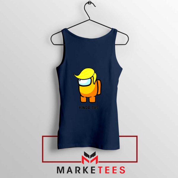 Kinda Sus Donald Trump Navy Blue Tank Top