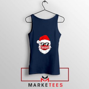 Santa Face Mask Navy Blue Tank Top