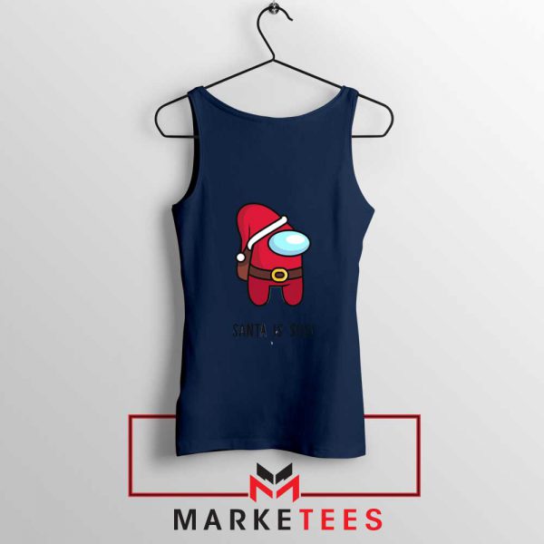 Santa Is Sus Game Navy Blue Tank Top