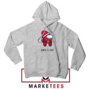 Santa Is Sus Game Sport Grey Hoodie