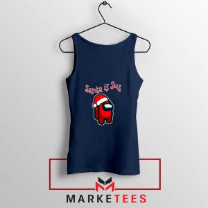 Santa Is Sus Navy Blue Tank Top