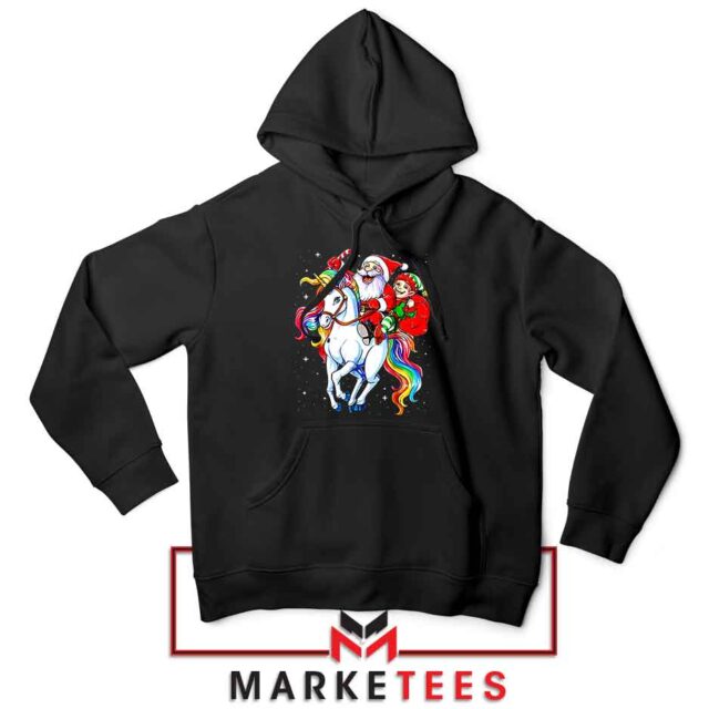 Santa Riding Unicorn Hoodie Buy Christmas Hoodies