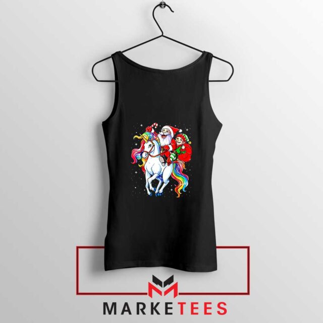 Funny Santa Riding Unicorn Tank Top