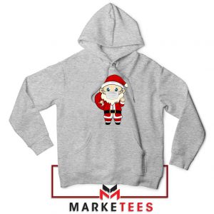 Santa With Mask Sport Grey Hoodie