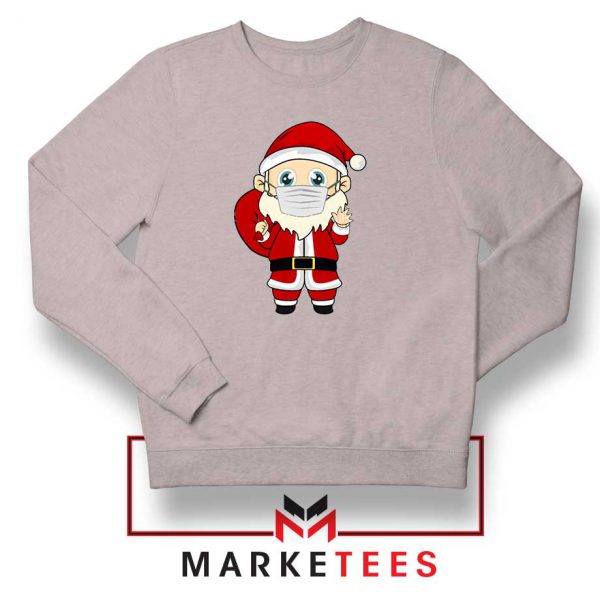 Santa With Mask Sport Grey Sweatshirt