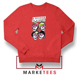 Skull Band 5SOS Red Sweatshirt