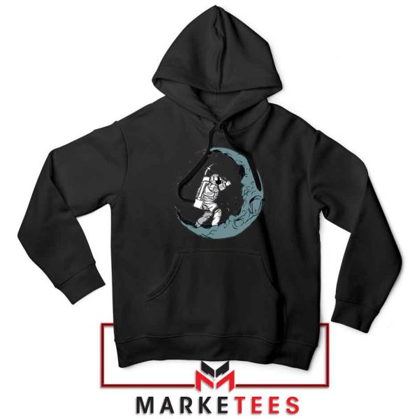 Astronaut Digging Moon Black Hoodie