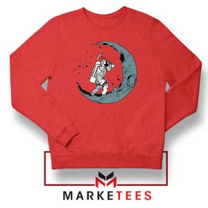 Astronaut Digging Moon Red Sweatshirt