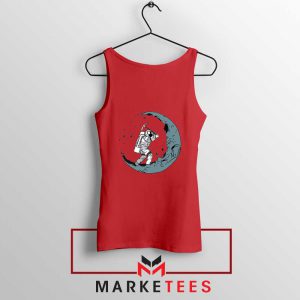 Astronaut Digging Moon Red Tank Top