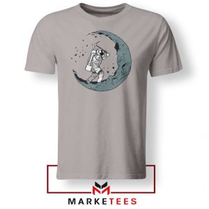 Astronaut Digging Moon Sport Grey Tshirt