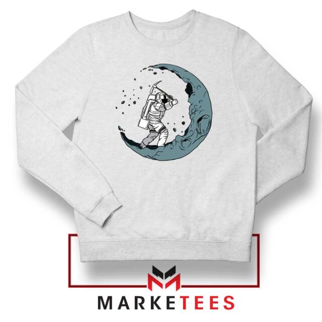 Astronaut Digging Moon Graphic Sweatshirt