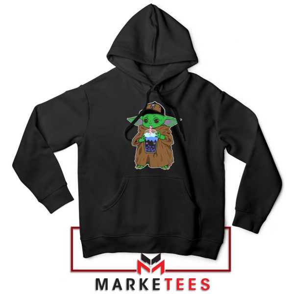 Babyyoda Bubble Tea Black Hoodie