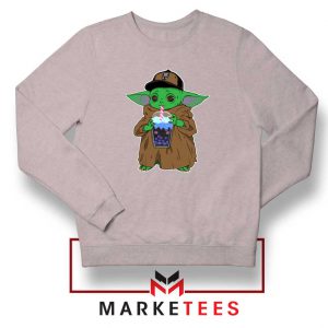 Babyyoda Bubble Tea Sport Grey Sweatshirt