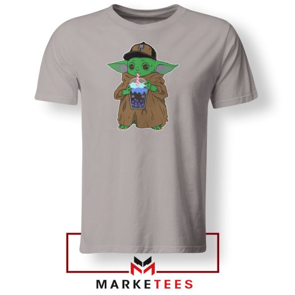 Babyyoda Bubble Tea Sport Grey Tshirt