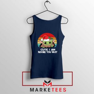 Christmas Grogu Navy Blue Tank Top