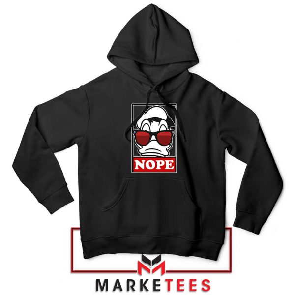 Donald Duck Nope Black Hoodie