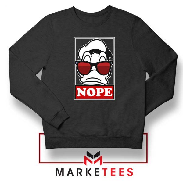 Donald Duck Nope Black Sweatshirt