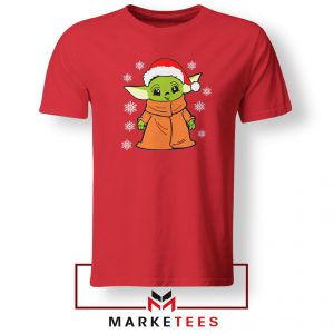 Grogu Chrismast Snow Red Tshirt