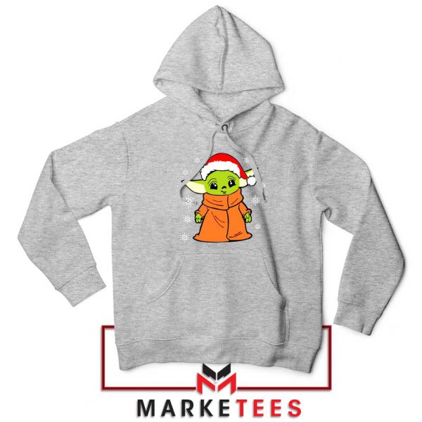 Grogu Chrismast Snow Sport Grey Hoodie