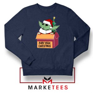 Grogu Christmas Box Navy Blue Sweatshirt