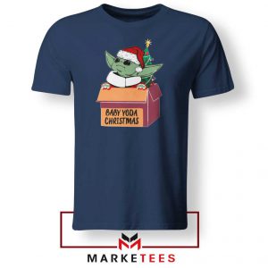 Grogu Christmas Box Navy Blue Tshirt