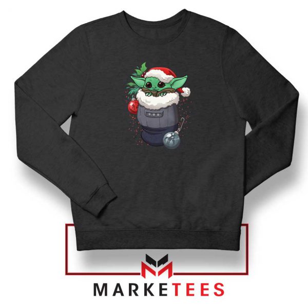 Grogu Stocking Stuffer Black Sweatshirt