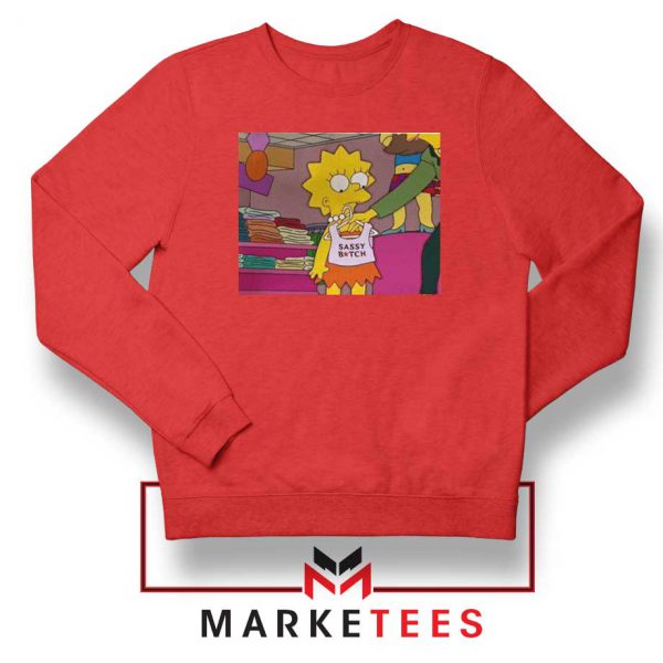 Lisa Simpson Sassy Red Sweatshirt